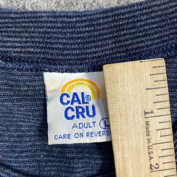 Santa Barbara California T-shirt M Blue Striped Vintage Cotton  Embroidered - Picture 6 of 8